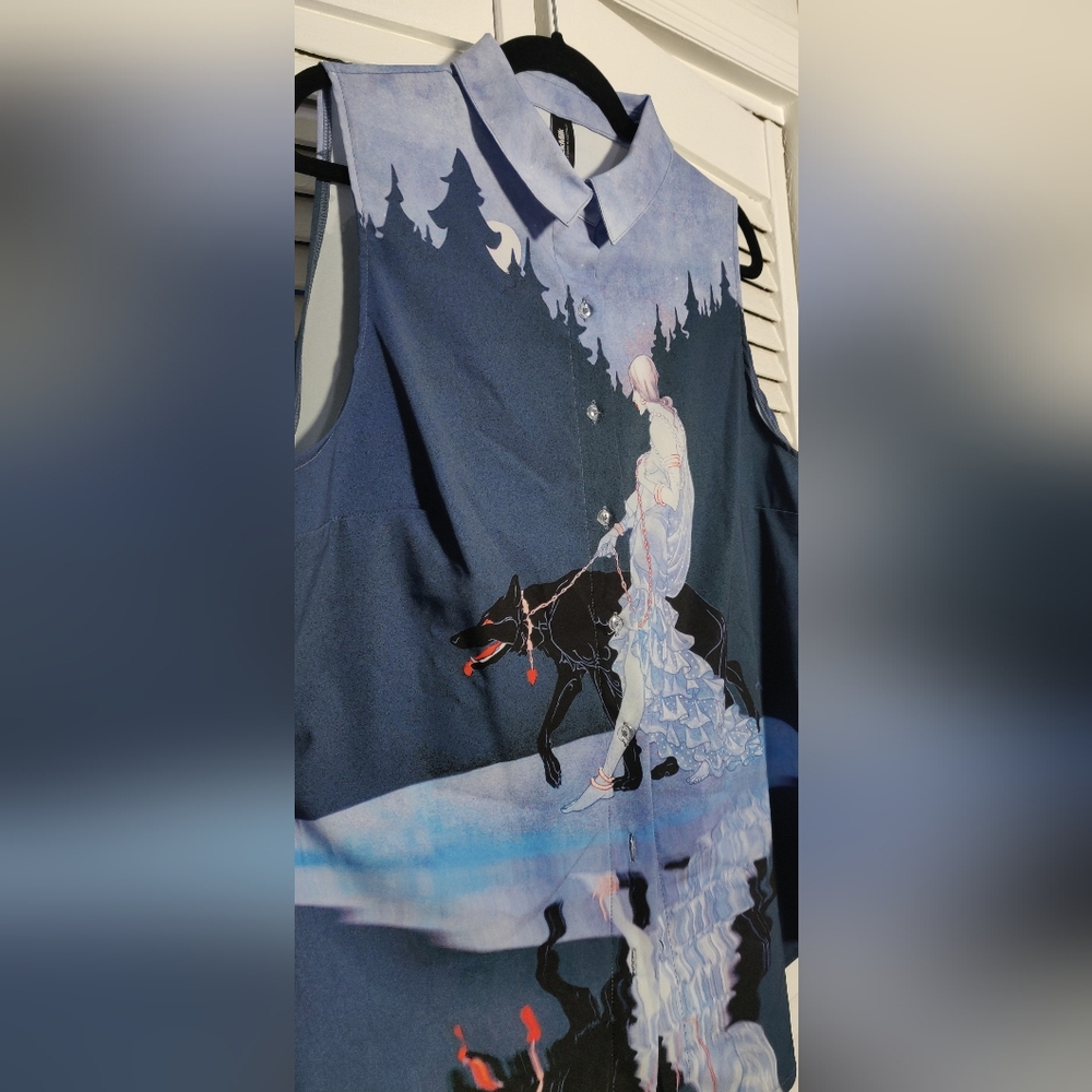 SOLD Blackmilk Queen of the Night Business Time Shirt - Picture 3 of 5